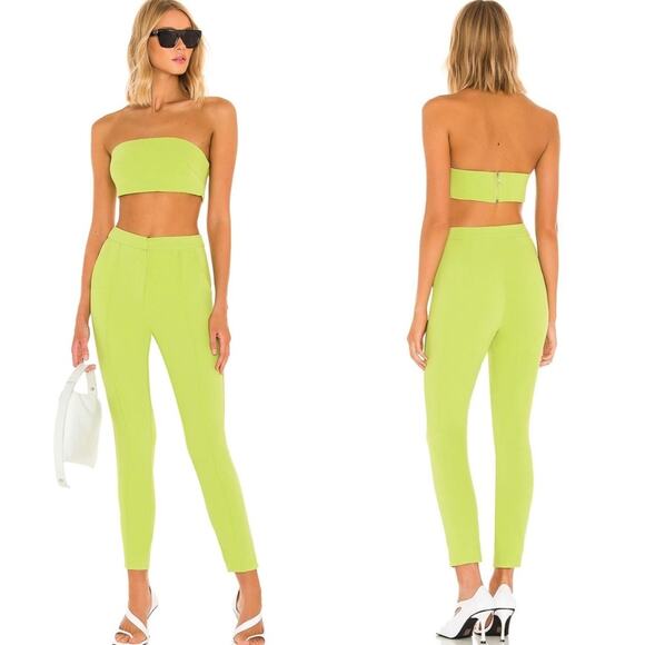 NWT Superdown Remy Lime Green Bandeau & Pant Set - Picture 1 of 11